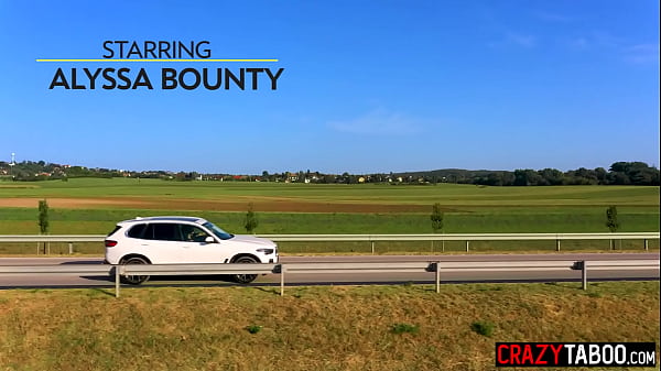 Hot road trip and hardcore anal sex with horny girlfriend Alyssa Bounty