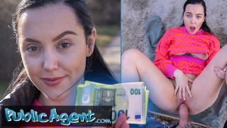 Public Agent – Latina teen with small puffy tits sucks thick cock and get her shaved pussy penetrated outdoors for quick cash